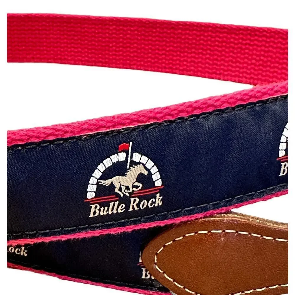 BULLE ROCK Golf Belt Men’s Size 34 Leather Backed Ribbon Style Casual Belt MD